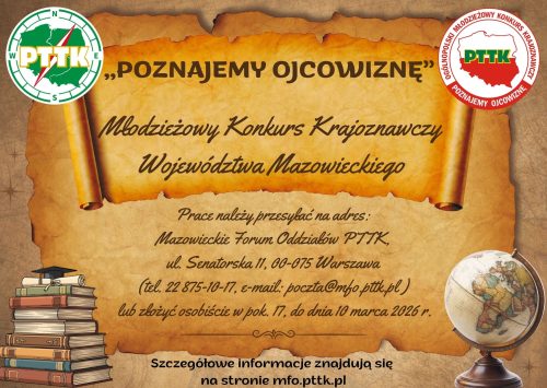 Młodzieżowy Konkurs Krajoznawczy Województwa Mazowieckiego „Poznajemy Ojcowiznę”
