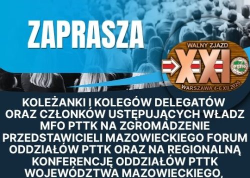 Zgromadzenie Przedstawicieli Mazowieckiego Forum Oddziałów PTTK oraz Regionalna Konferencja Oddziałów PTTK Województwa Mazowieckiego