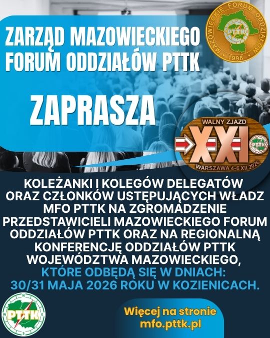 Zgromadzenie Przedstawicieli Mazowieckiego Forum Oddziałów PTTK oraz Regionalna Konferencja Oddziałów PTTK Województwa Mazowieckiego